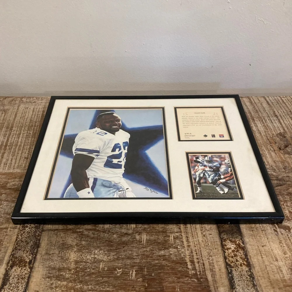 1996 Emmitt Smith Dallas Cowboys Framed Collectible Wall Art Football Plaque